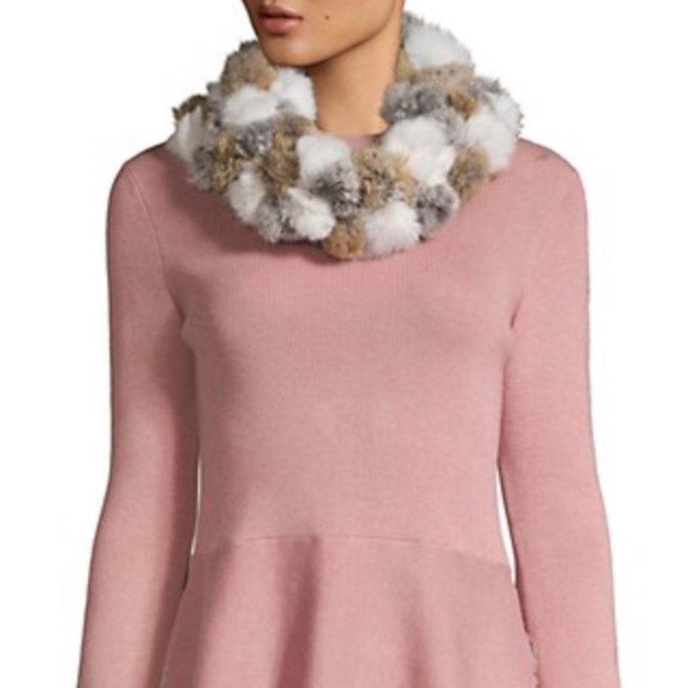 💚NWT Marcus Adler Rabbit Fur Infinity Scarf - Picture 3 of 9